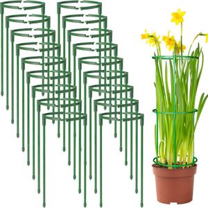 36Packs Plant Support Stake Half Round Plant Support for Indoor Plants, Stackable 3 Tier Garden Flower Support, Plant Rings for Tomato, Monstera, Peony, Hydrangea, Climbing Plants