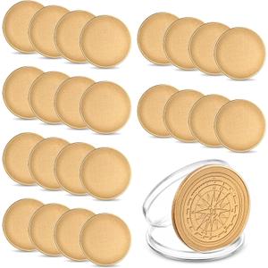 25Pcs 40mm Blank Challenge Coin Engraving Blanks Coins Threaded Edged with Acrylic Protection Box Hand Personalized DIY Craft Coin for DIY Crafts Birthday Travel Commemorative Collection, Gold
