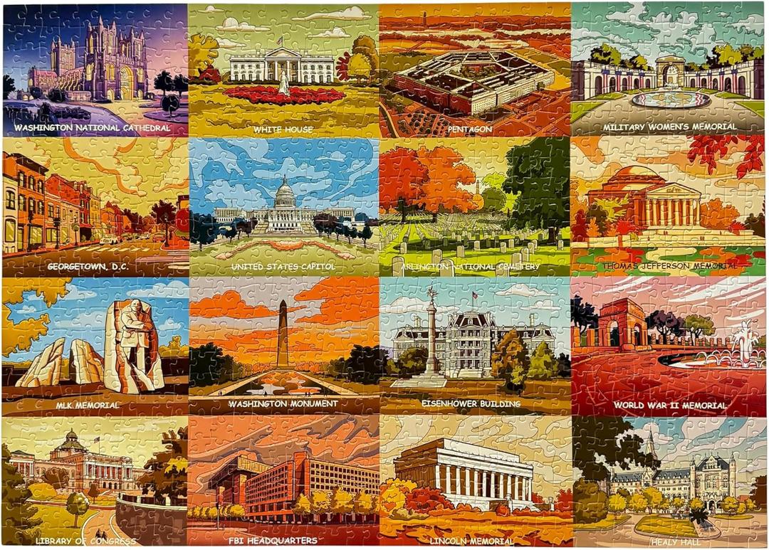 1000 Piece Puzzle for Adults  Washington DC Landmarks - Colorful Jigsaw Puzzles  Puzzles for Adults 1000 Pieces  Puzzles Size 2820 inches