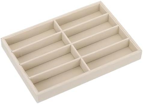 PATIKIL Glasses Organizer Trays, 1 Pcs Velvet Sunglass Organizer Tray Jewelry Organizer Display Box for Displaying Sunglasses Jewelry Watch, Light brown