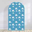 Arch Backdrop Cover Blue Sky White Clouds Background Boy Story Cartoon Hero Newborn Toy Theme Party Decoration Baby Shower Kids Birthday Decor Props (6FT)