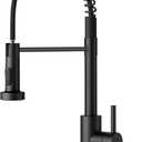 FORIOUS Black Kitchen Faucet with Pull Down Sprayer, Stainless Steel Commercial Single Handle Classic Spring Pull Out Kitchen Sink Faucet for Pot Filler, Farmhouse Camper Bar Laundry Room