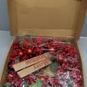 24 inch Christmas Wreaths with Berry and Eucalyptus Leaves, Red Christmas Front Door Wreath with Pine Branch,Ball Ornaments Artificial Wreath for Indoor and Outdoor Decor