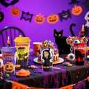 AFZMON 24 Halloween Party Favors Goodie Cups, 16OZ Plastic Halloween Cups With Lids and Plugs for Party Decorations Supplies