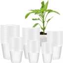 24 Pcs 4/5/6/7/8/9 Inch Clear Nursery Pots with Drainage Holes, Transparent Variety Pack Plastic Plant Pot for Plants, Clear Seedling Planter Pots for Flowers Vegetable Succulents Herbs