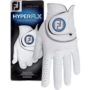 FootJoy Men's HyperFLX Prior Generation Golf Gloves (Cadet Medium, White)
