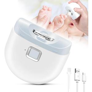 Automatic Nail Clipper, Electric Baby Nail Trimmer with Light, 2 Speeds Mode, Low Volume, Nail Clip Storage, USB Rechargeable Electric Nail File for Kids