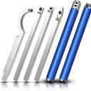 Carbide Tipped Wood Turning Tools Set, Latest Lathe Rougher Finisher Swan Neck Hollowing Tools and Interchangeable Aluminum Alloy Grip Handle with Diamond Round Square Carbide Inserts (6 in 1)