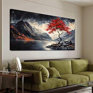 Canvas Wall Art Decor Wall Art Pictures for Living Room Canvas Art Wall Decor Vintage Nature Wall Art Prints Mountain Botanical Wall Art Decorations Artwork for Walls Bedroom Office Decor 20" X 40"