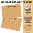 4x6 Inch Kraft Recipe Cards, 110 Sheets Double Sided Thick Card Stock with Lines, Vintage Cooking Cards for Wedding, Bridal Shower and Baby Shower,Kitchen Diaries(Brown)