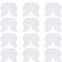 Lystaii 12pcs Angel Feather Wings Ornament for Crafts Mini Angel Wings Christmas Tree Decor Hanging Vintage Chic Pendant for Xmas Holiday Party Decorations DIY Gifts Wedding (6.3 x 5.5 Inch, White)