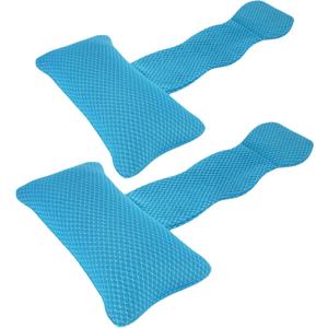 REEZEIVI 2 Pack Hot Tub Headrest Pillow,Chaise Lounge Pillows Outdoor 3D air mesh,Spa Pillow for Outdoor Hot Tub, Quick Drying and Washable,Head and Neck Support Pillow with Adjustable Weighted Strap (Blue)