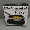 Elite Gourmet ESB-301BF Countertop Single Cast Iron Burner, 1000 Watts Electric Hot Plate, Temperature Controls, Power Indicator Lights, Easy to Clean, Black