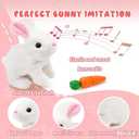 SUQ My Realistic Bunny Toy Interactive Realistic Stuffed Bunny with Moving Ears & Nose, Lifelike Rabbit Plush Toy for Kids Girls Boys Easter Birthday Gift