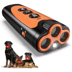 2 x Dog Bark Deterrent Device, 3X Ultrasonic Anti Barking Device for Dogs, 6 Modes 23FT Range Bark Control, Stop Barking Neighbors Dog, Safe & Humane Rechargeable Behavior Correction Devices - Black