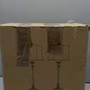 33'' Tall Vintage Table Lamp Set of 2, Candle Stick Buffet Lamps with Gold Leaf Finish and Black Linen Shades, 3-Way Dimmable Bulbs Included, Nightstand Lamps for Living Room Bedroom Dinning Entryway