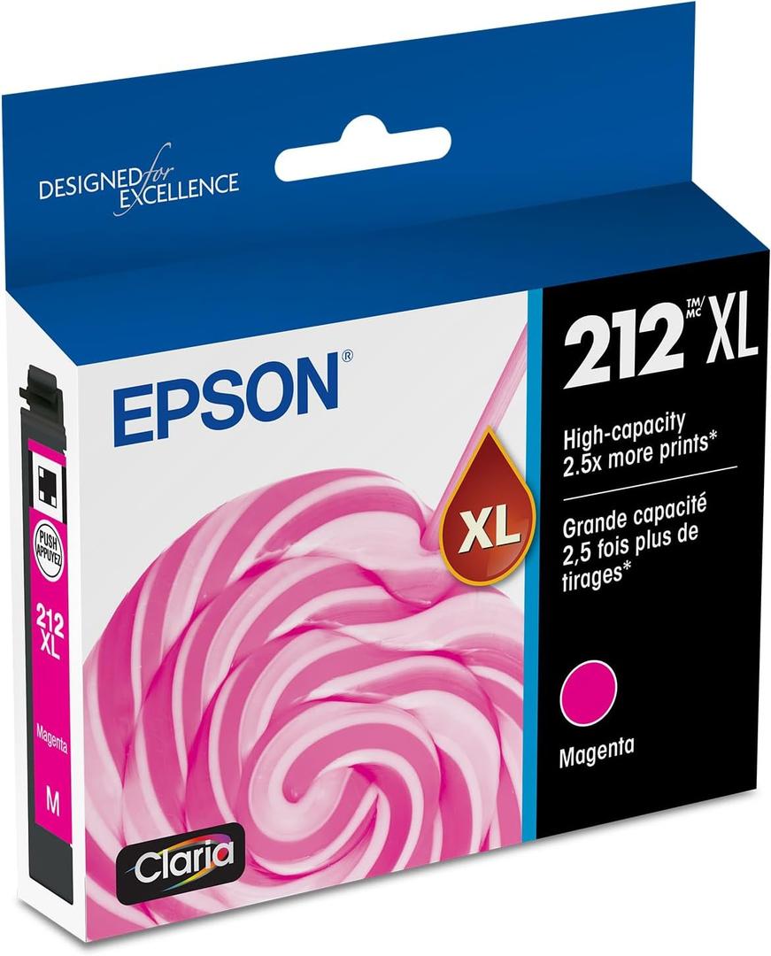EPSON 212 Claria Ink High Capacity Magenta Cartridge (T212XL320-S) Works with WorkForce WF-2830, WF-2850, Expression XP-4100, XP-4105