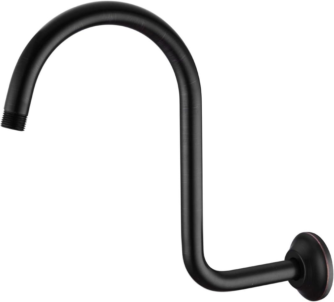 BESTILL 13 Inch S Shape Shower Head High Rise Extension Shower Arm and Flange, Oil Rubbed Bronze