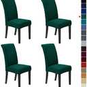 Howhic Chair Covers for Dining Room Set of 2, Stretchy Dining Chair Covers, Textured Jacquard Kitchen Chair Slipcovers, Classy Decor for Home and Banquet (Hunter, 2 Pack), Hunter