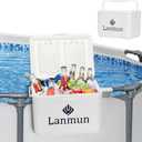 22L Pool Cooler for Above Ground Pools with Ice Box, Insulated Hard Cooler with Handle, Keeps Ice 3 Days, Portable Above Ground Pool Accessories for Poolside, Camping