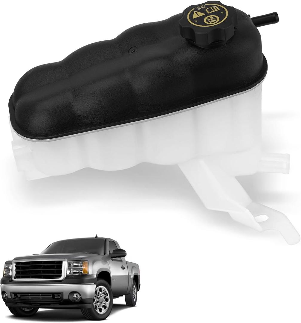 603-054 Engine Coolant Expansion Reservoir Tank with Cap Compatible with Chevy Silverado 1500 2500 Tahoe, GMC Sierra 1500 Yukon, Cadillac Escalade 2007-2013 Replace# 22870828 15075118