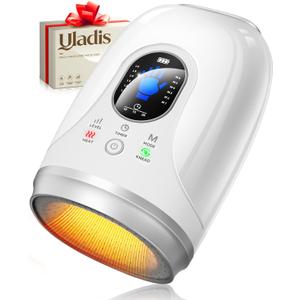 Hand Massager with Heat and Compression, 4000mAh Rechargeable Battery Soothing Kneading & Stretching, Palm, Finger & Wrist Massage, 6 Modes & 6 Intensities, Gifts for Women Men Relaxation at Office (White)