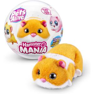 Pets Alive Hamstermania (Orange) by ZURU Hamster, Electronic Pet, 20+ Sounds Interactive, Hamster Ball Toy for Girls and Children