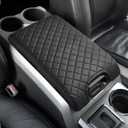 JOYTUTUS Center Console Cover Compatible with 2009-2014 Ford F150, Leather Armrest Cover Center Console Cushion Arm Rest Cover