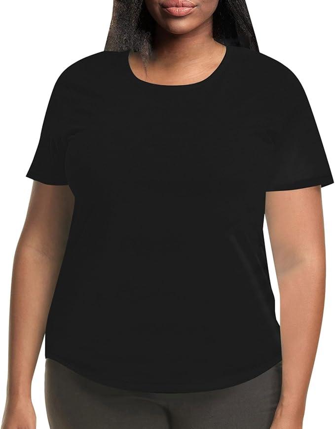 Short Sleeve Shirts for Women Crew Neck Tee - Fashion Summer Spring Cap Sleeve Tops for Women (2 Pairs, Large)