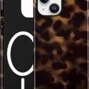 Jusy Compatible with MagSafe Brown Tortoise Shell Print Phone Case for iPhone 14 Plus, Amber Trendy Luxury Magnetic Soft TPU and Hard PC Protective Phone Cover for Women Girls - Tortoise Shell