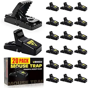 20 Pack Mouse Traps Indoor for Home,Mice Traps for House,Reusable Mouse Trap that Work,Small Mice Catchers for Home Indoor, Quick Set Mousetraps Effective