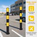 Safety Bollards,Heavy Duty Steel Parking Barrier,29.5in Metal Traffic Bollard for Parking Lot,Traffic Control,Driveway Barrier,Parking Pole,Traffic Sensitive Areas