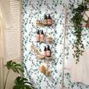 6 x Erfoni Green Leaf Peel and Stick Wallpaper Floral Contact Paper 17.7inch x 118.1inch Vintage Flower Tropical Self Adhesive Removable Wall Paper Bathroom Kitchen Cabinets