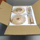 Bamboo Battery Operated Wall Sconces Set of 2, Rechargeable Rattan Cordless Battery Powered Wall Lights/Lamps with Remote, Woven Boho Wireless Decor Lighting Fixture for Living Room Bedroom (Wood)