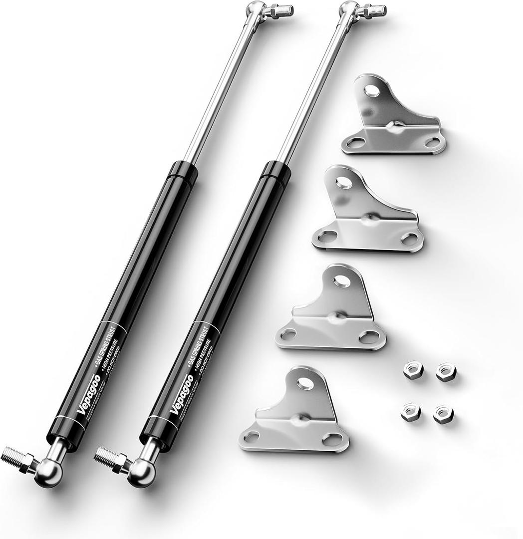 Vepagoo Gas Struts 15 Inch 22.5Lb/100N Shocks for Heavy Lid, RV Bed Toolbox Boat Hatch Cabinet Trap Door, Heavy Duty Lift Support Spring with Mounting Brackets, (Fit 18lb-25lb Lid) 2pcs (1pair)