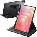 JETech Rotating Case for Samsung Galaxy Tab S11 Ultra with S Pen Holder, 360 Degree Rotation Protective Stand Cover Clear Back, Auto Wake/Sleep (Black)