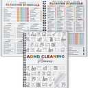 Cleaning Planner, Cleaning Schedule and Checklist Organizer, Daily Weekly Monthly Household Cleaning Planner, Chore Chart Notebook for Home, Family Cleaning Tasks, DIY Home Improvement, Editable Template (1 Pack, White)