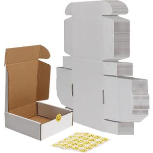 RLAVBL 6x6x2 Shipping Boxes Set of 50, White Small Corrugated Cardboard Box, Mailer Box