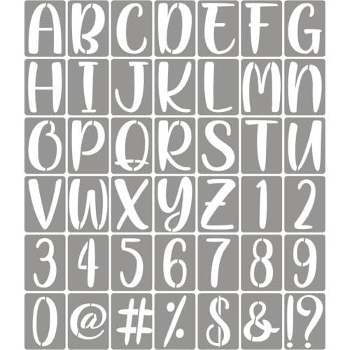 XANGEY 12 Inch Letter Stencils for Painting - 42 Pack Alphabet Letter Number Templates with Signs, Reusable Plastic Alphabet Stencils for Chalkboard Fabric Rock Wood Crafts Painting