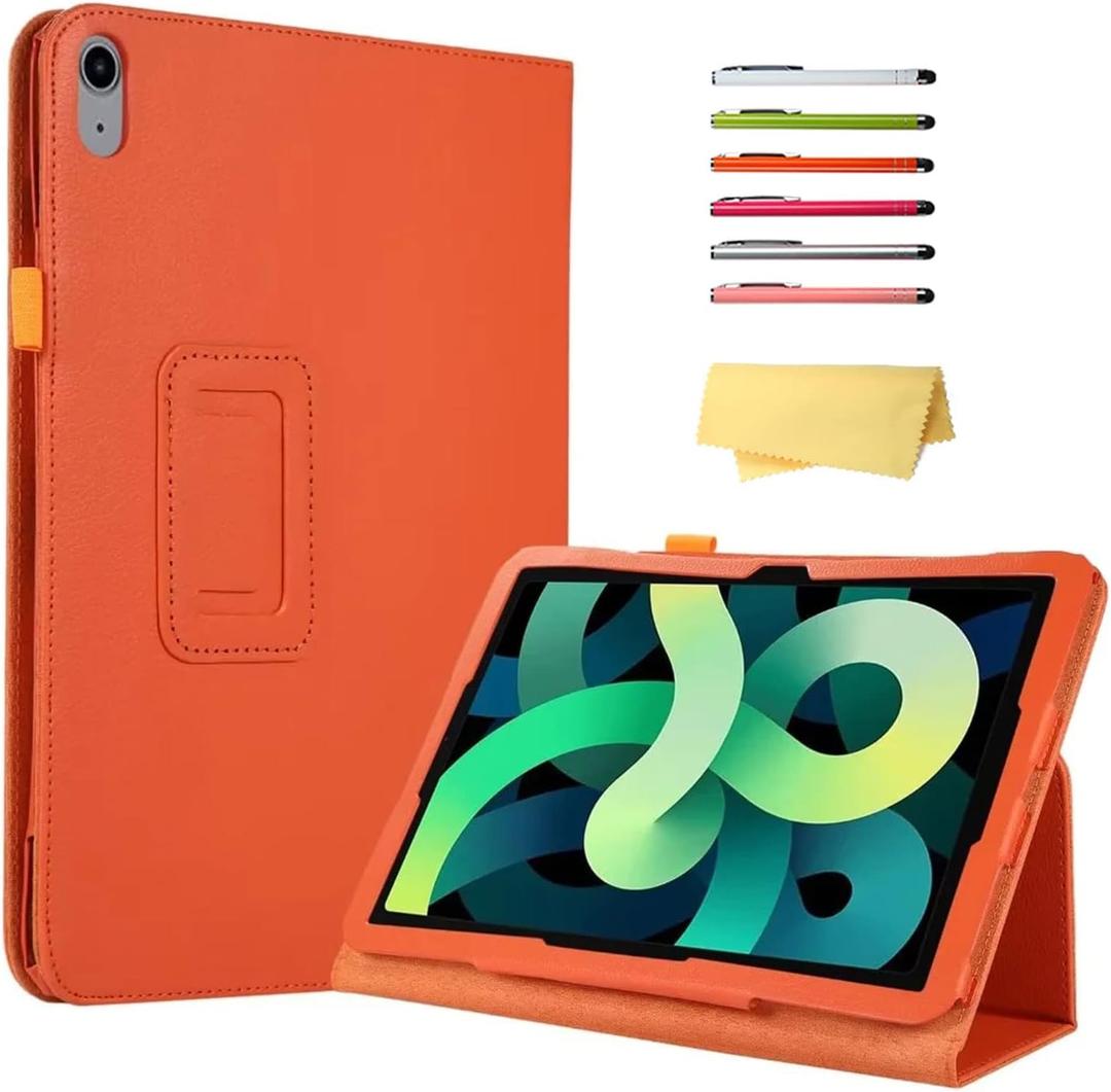 for Apple iPad (A16) 11th Generation Case 11 Inch 2025 & iPad 10th Generation Case 10.9 Inch 2022, Stand Folio Smart PU Leather Shockproof Cover with Pencil Holder [Auto Sleep/Wake], Orange