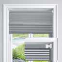 LazBlinds Cordless Cellular Shades, No Tools No Drill Blackout Honeycomb Shades Pleated Blinds for Windows, 48'' W x 48'' H, Dark Grey