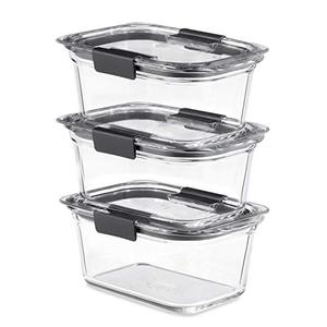 Rubbermaid Brilliance Glass Storage 4.7-Cup Food Containers with Lids Set of 2 Clear