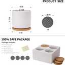 OMAYKEY 4 Inch Ceramic Plant Pot with Saucer, White Planters Pots with Drainage Hole and Mesh Pads for Succulent, Snake, Cactus, Herbs - 4 Packs(Plant Not Included)