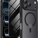Magnetic for iPhone 17 Pro Max Case Matte with Privacy Screen Protector Compatible with Magsafe Charger, Translucent Matte Phone Case for iPhone 17Pro Max 6.9 inch (Black)