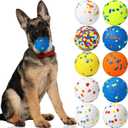 Lenwen 10 Pcs Dog Toy Ball for Aggressive Chewers Interactive Dog Ball for Boredom and Stimulating Bouncy Floating Rubber Toy for Large Medium Small Puppy(2.5 Inch,Glitter Color)
