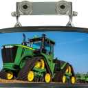 8" x 4" Universal Magnetic Tractor Mirror Stainless Steel Convex Rear View Mirror with U-Bracket for Trucks Tractors Forklifts (Pack of 1)