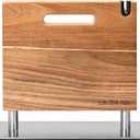 Magnetic Knife Block, Thickened Acacia Knife Holder, Strong Magnetic Suction Cup with Knife Sharpener, Double-Sided Kitchen Knife Storage Rack for Kitchen Countertops