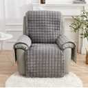 vctops Quilted Recliner Chair Covers Soft Velvet Non Slip Chair Slipcover Washable Couch Cover Furniture Protector for Dogs Pet Kids (Grey,21"x75")