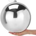 Hiboom 12 Inch Large Plastic Christmas Ball Ornament Shatterproof,Silver