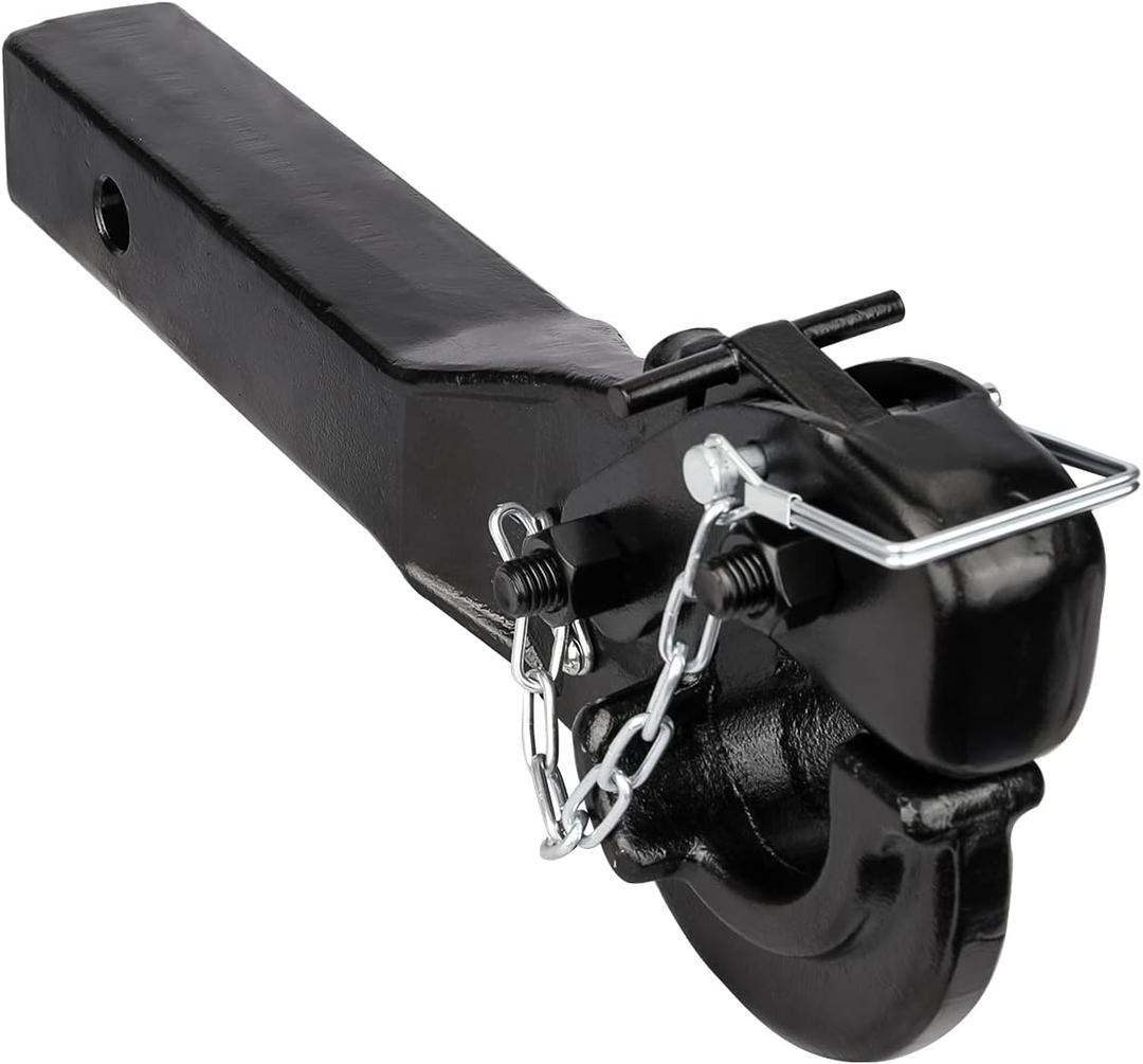 5-Ton Pintle Hook Trailer Hitches Receiver Hook for 2 Hitches Hitch Hook Military Receiver, 10000 lbs, 15 Length